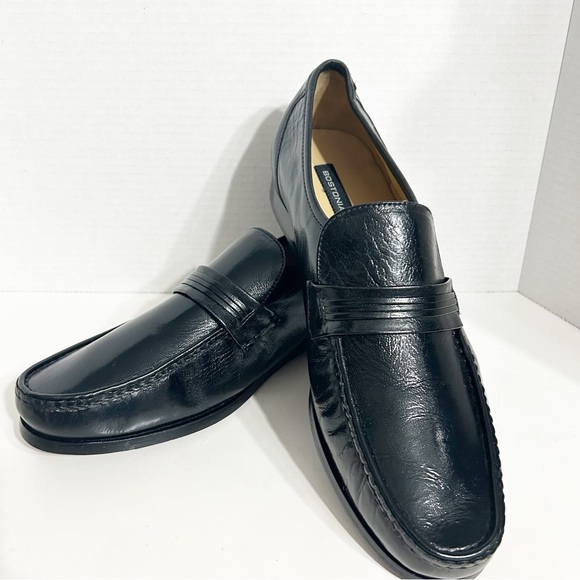 Bostonian Black ⬛️ Patent Leather Slip-On Dress Shoes Loafers Band Across Vamp main image 6